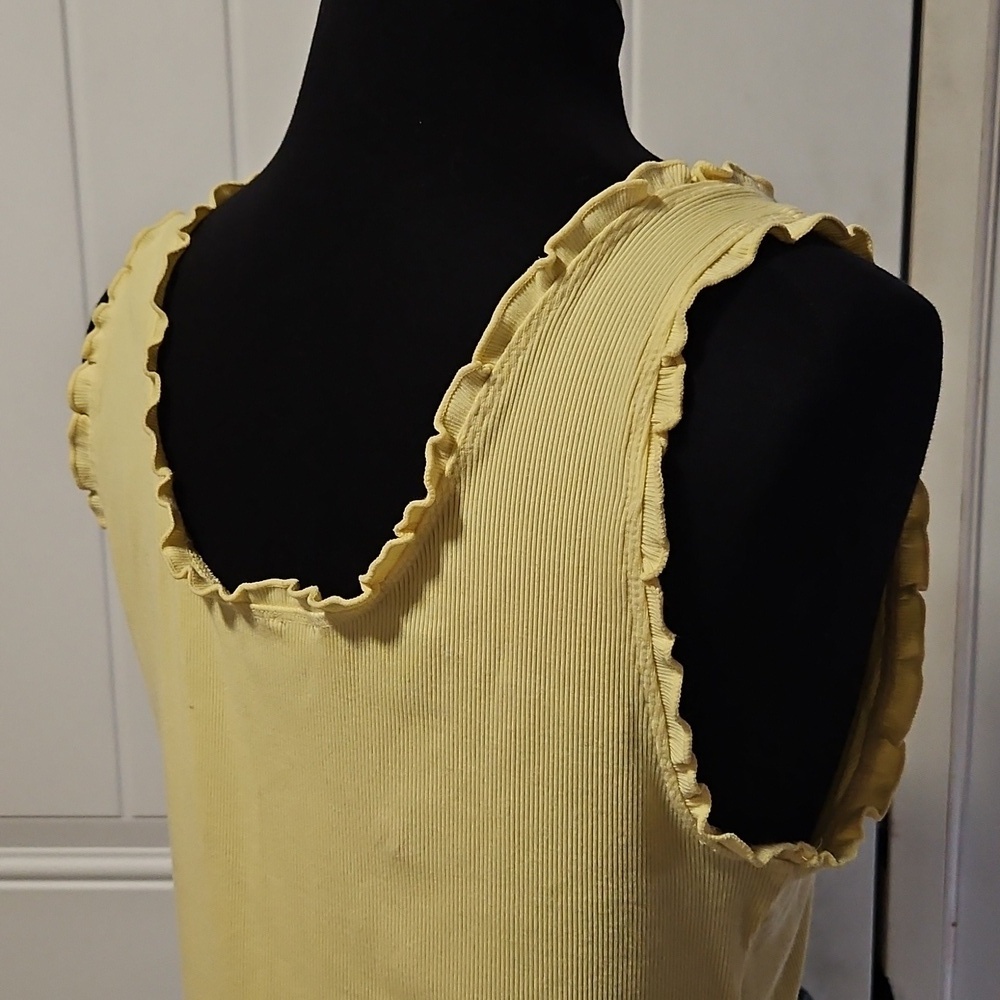 Wilfred Sloane Ruffled Tank Top In Yellow L - Picture 6 of 16